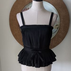 White House Black Market Elegant Black Pleated Women's Bustier